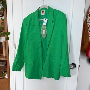 Women's Bright Green Oversized Blazer